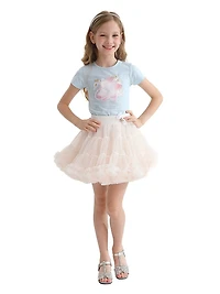 Little Girl's & Ruby Swan Skirt Outfit