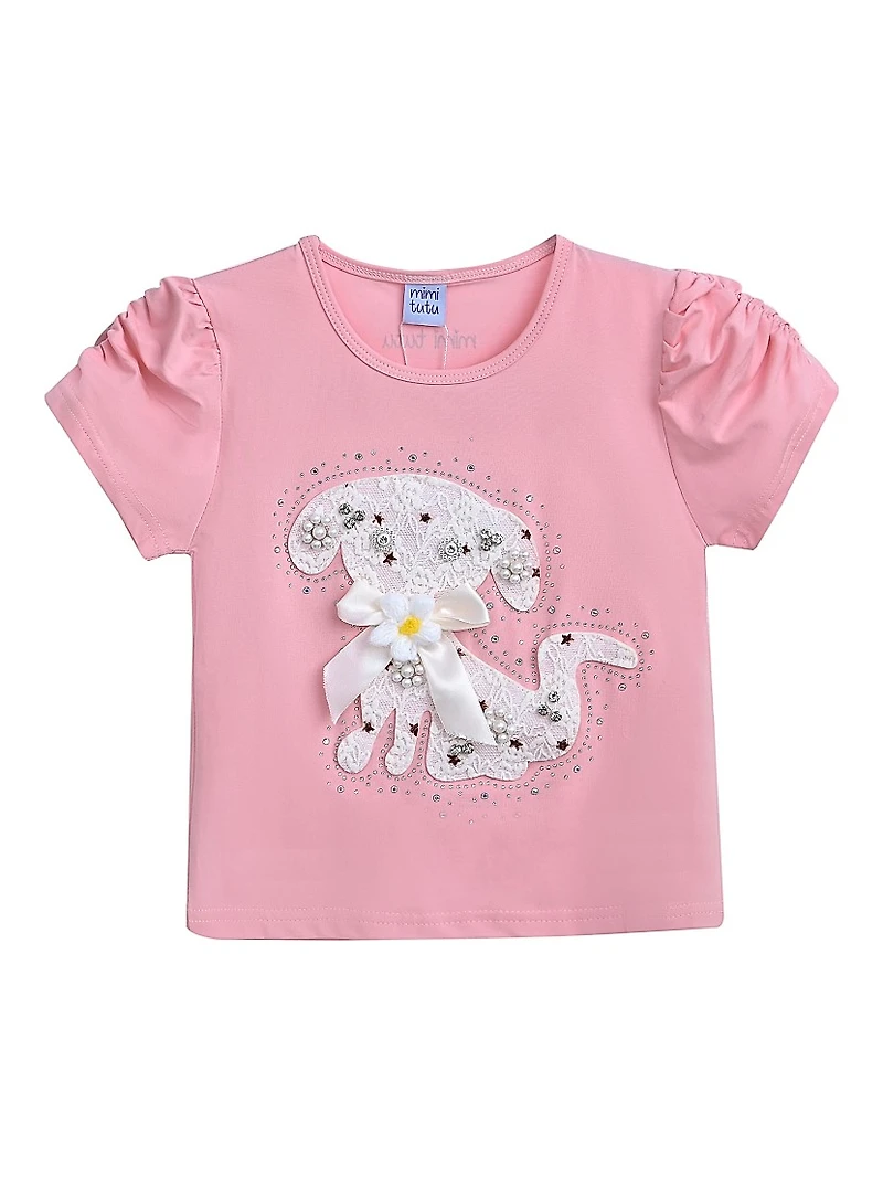 Little Girl's & Janis Puppy Skirt Outfit