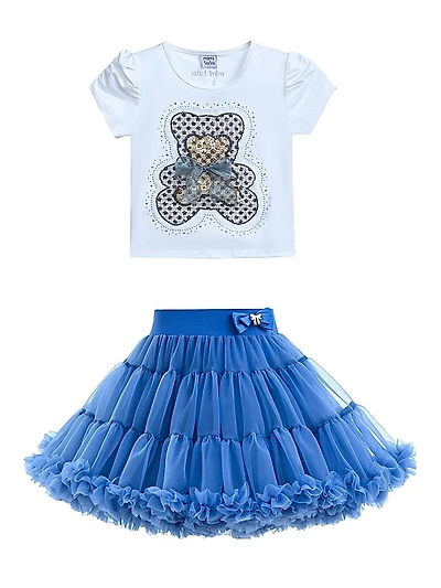 Little Girl's & Girl's Natalie Bear Skirt Outfit