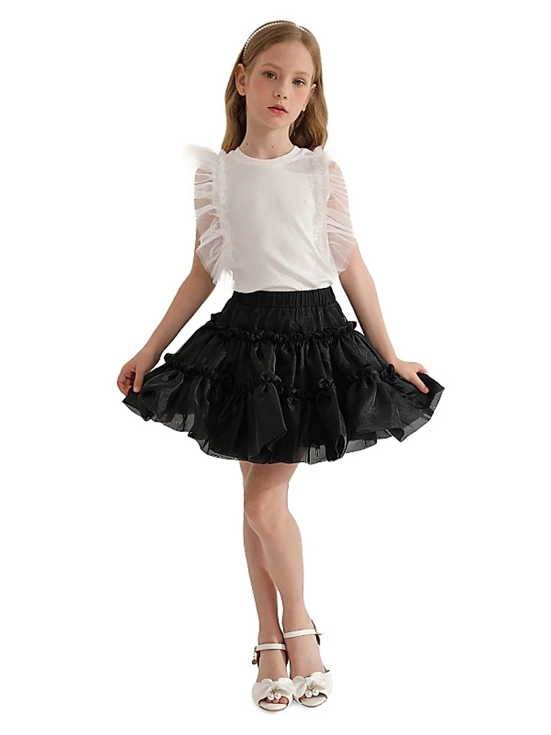 Little Girl's & Girl's Ruth Ruffle Skirt Outfit