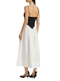 Carmine Cotton Fit & Flare Midi-Dress
