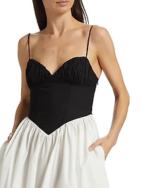 Carmine Cotton Fit & Flare Midi-Dress