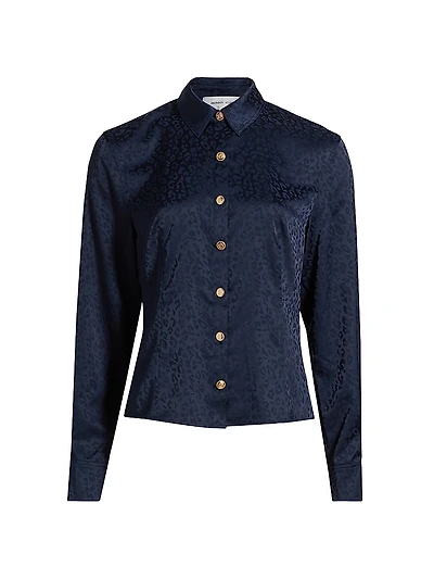 Orion Tonal Leopard Print Long-Sleeve Shirt