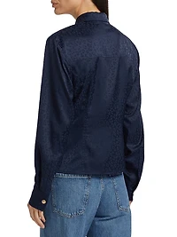 Orion Tonal Leopard Print Long-Sleeve Shirt