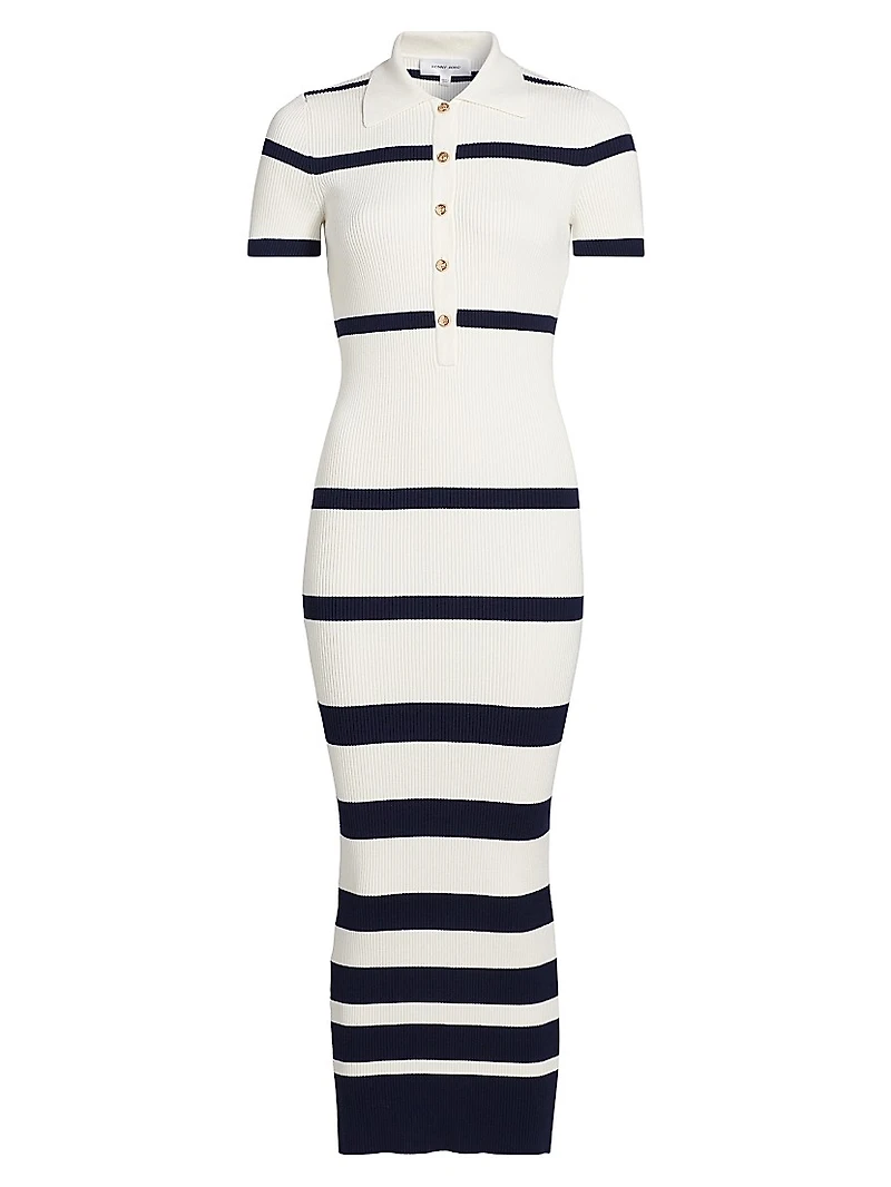 Landis Striped Body-Con Midi-Dress