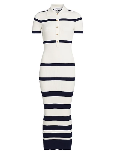 Landis Striped Body-Con Midi-Dress