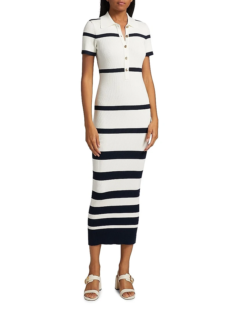 Landis Striped Body-Con Midi-Dress