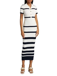 Landis Striped Body-Con Midi-Dress