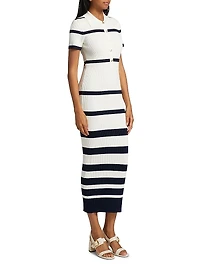 Landis Striped Body-Con Midi-Dress