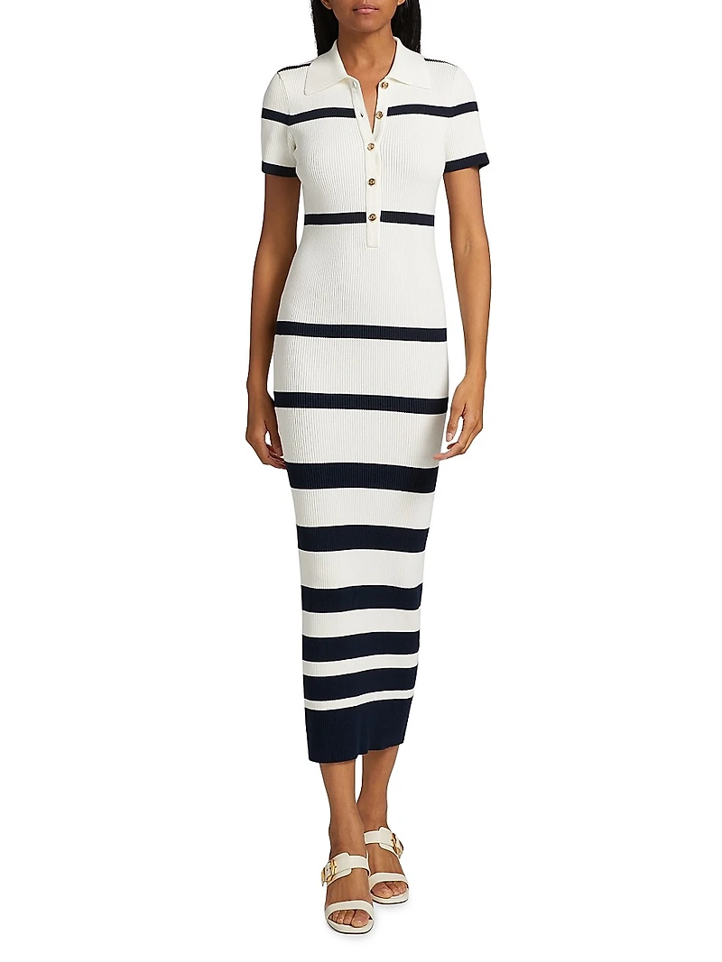 Landis Striped Body-Con Midi-Dress