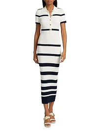 Landis Striped Body-Con Midi-Dress