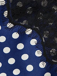Cleo Lace-Trimmed Polka Dot Silk Minidress