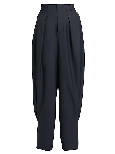 Juniper Pleated Barrel-Leg Pants