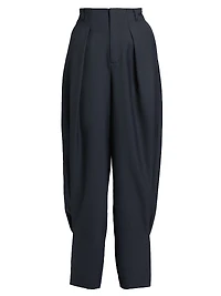 Juniper Pleated Barrel-Leg Pants