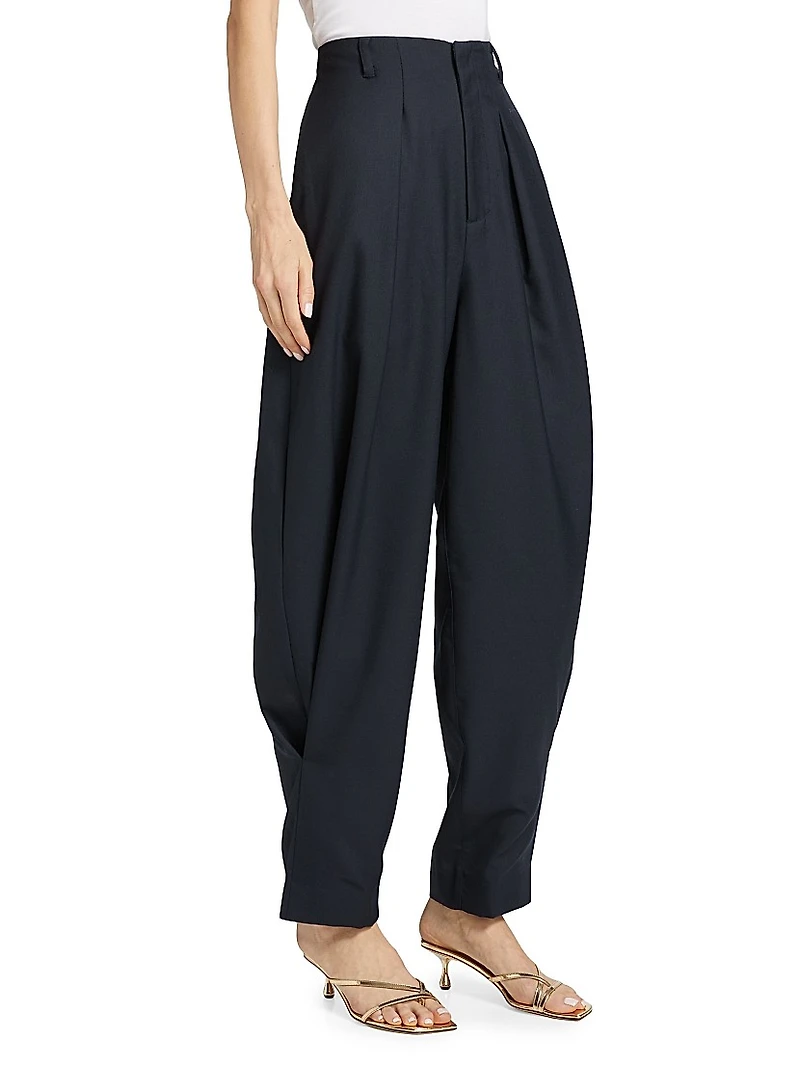 Juniper Pleated Barrel-Leg Pants