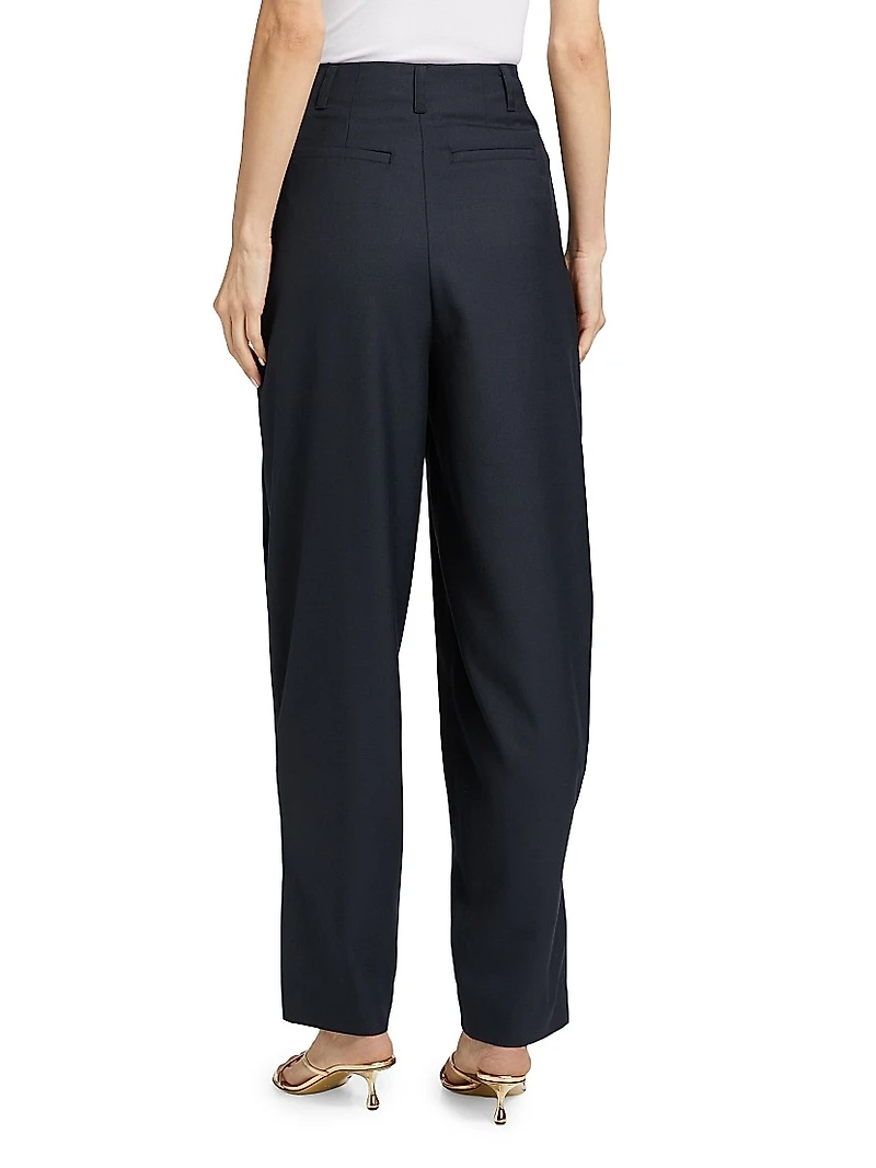 Juniper Pleated Barrel-Leg Pants