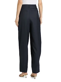 Juniper Pleated Barrel-Leg Pants