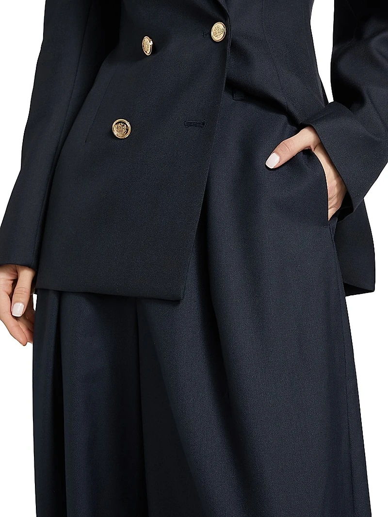 Juniper Pleated Barrel-Leg Pants