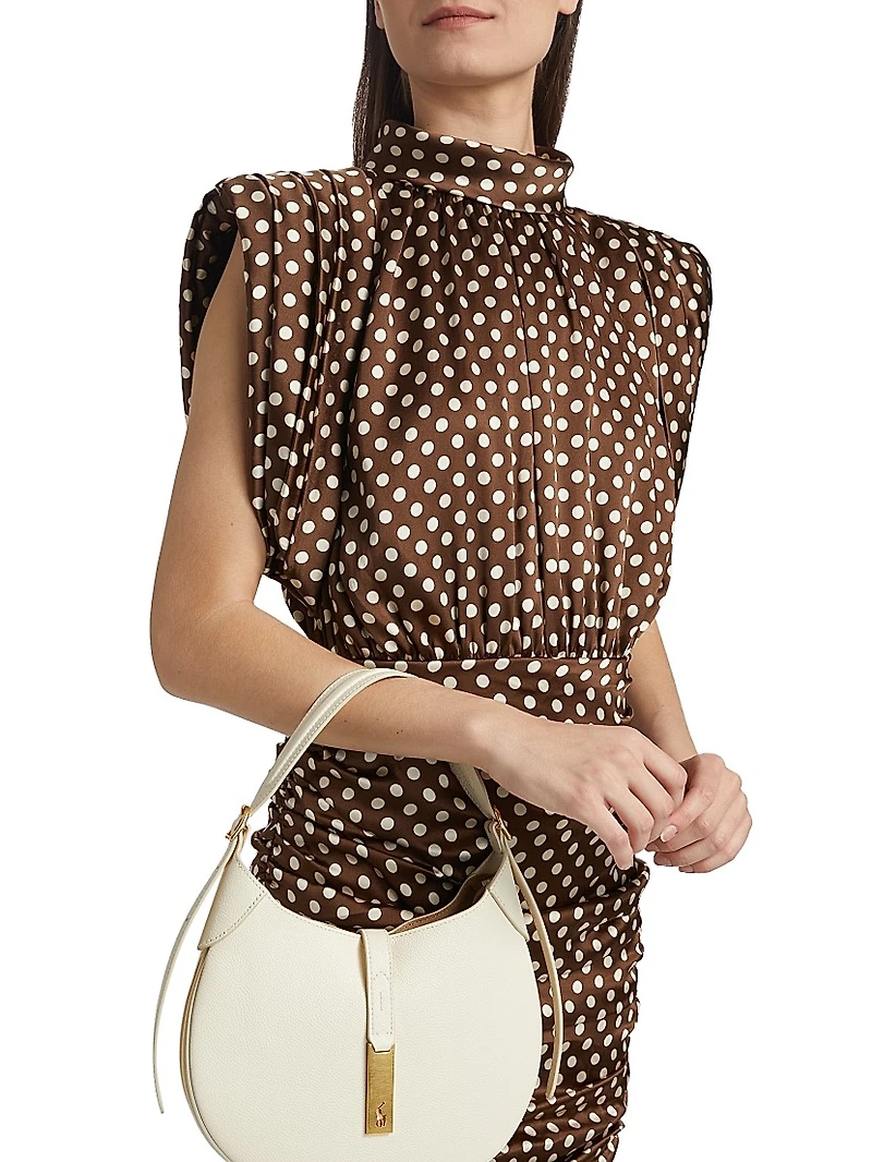 Antares Polka Dot Stretch Silk Minidress