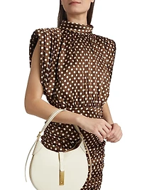 Antares Polka Dot Stretch Silk Minidress