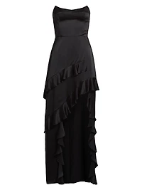 Magnolia Silk Frill Cocktail Dress