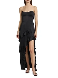 Magnolia Silk Frill Cocktail Dress