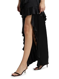 Magnolia Silk Frill Cocktail Dress