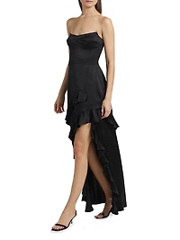 Magnolia Silk Frill Cocktail Dress