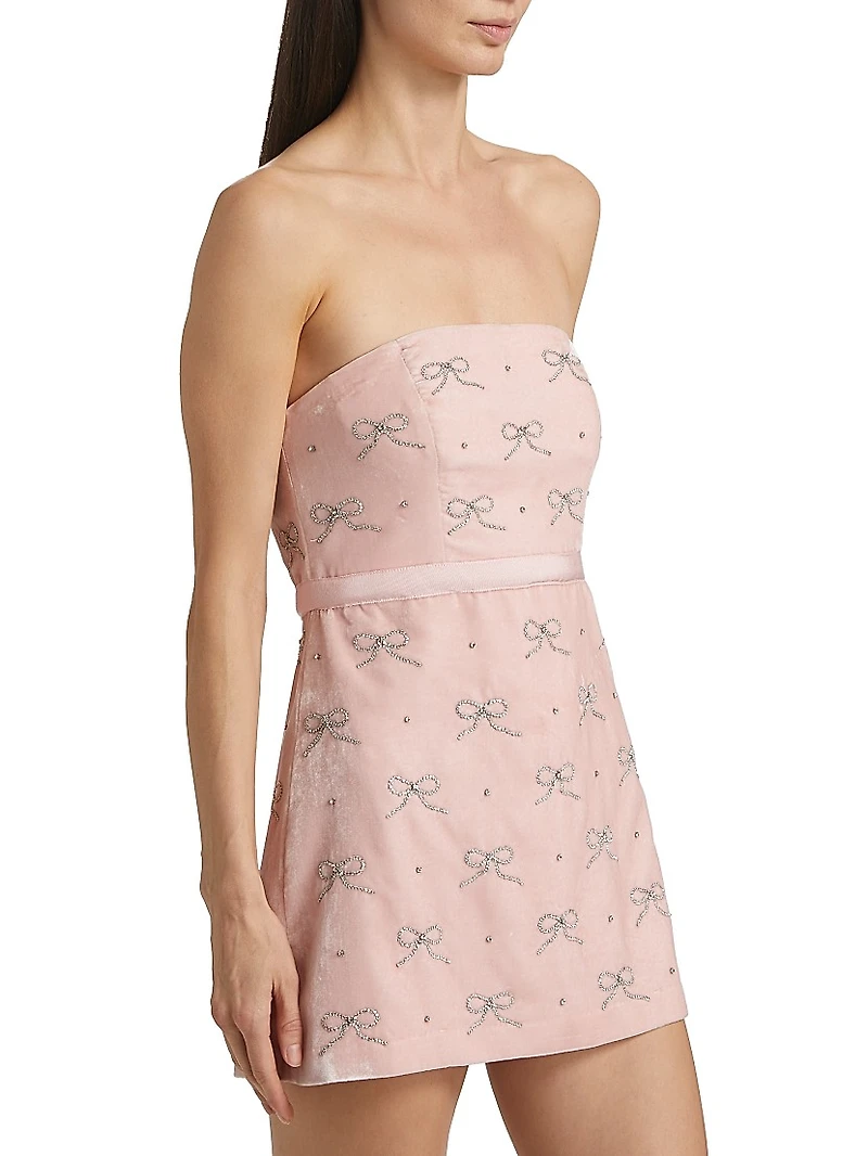 Rhinestone Velvet Rinwell Mini Dress