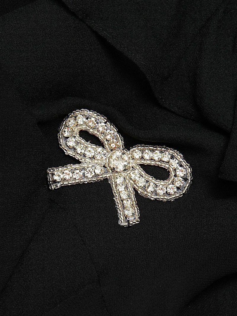 Crystal Bow Rialto Silk Dress
