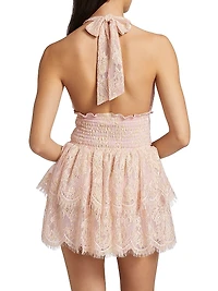 Fringe Deanna Lace Halterneck Minidress