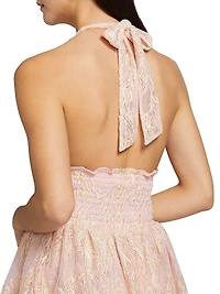 Fringe Deanna Lace Halterneck Minidress