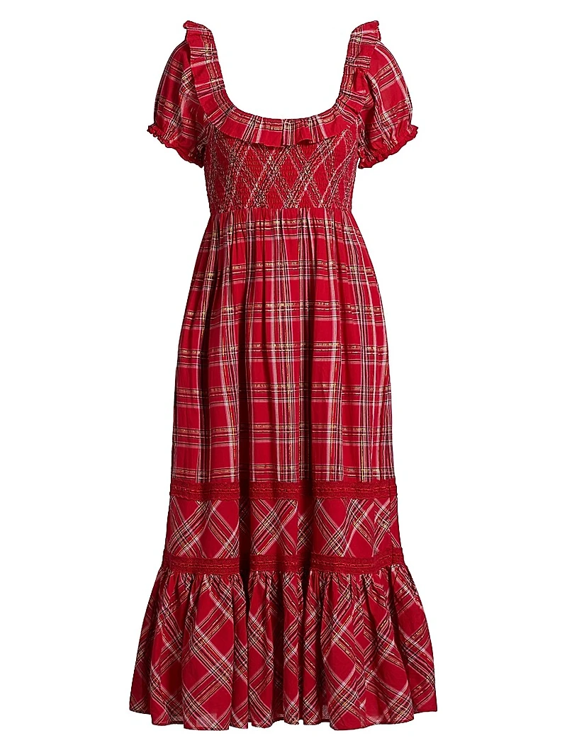 London Tartan Gerania Midi-Dress