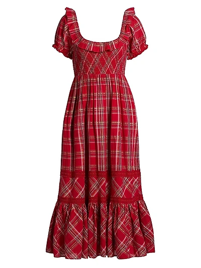 London Tartan Gerania Midi-Dress