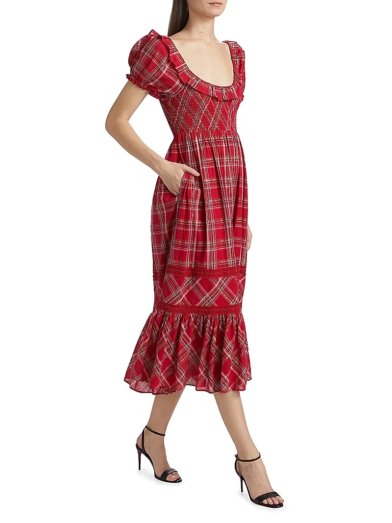 London Tartan Gerania Midi-Dress