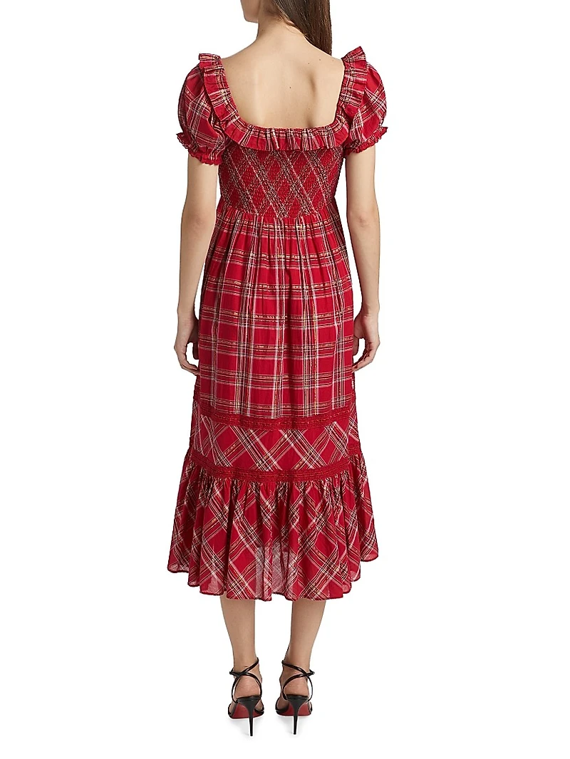 London Tartan Gerania Midi-Dress