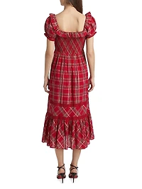 London Tartan Gerania Midi-Dress