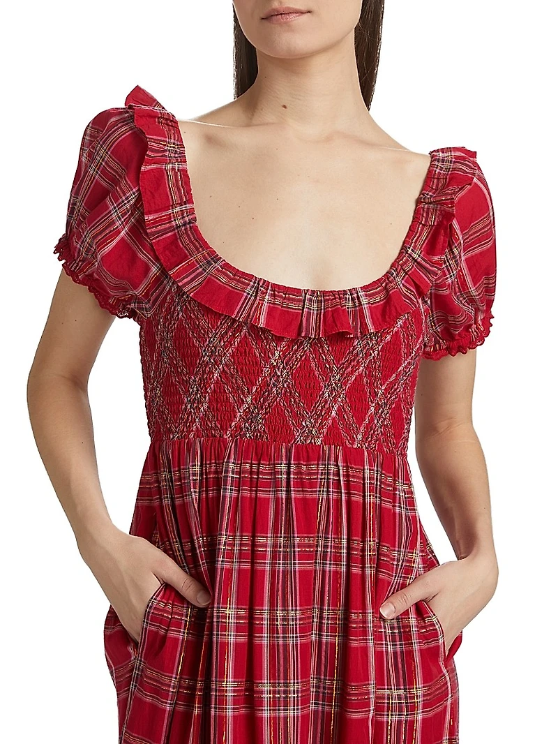 London Tartan Gerania Midi-Dress