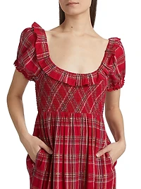 London Tartan Gerania Midi-Dress