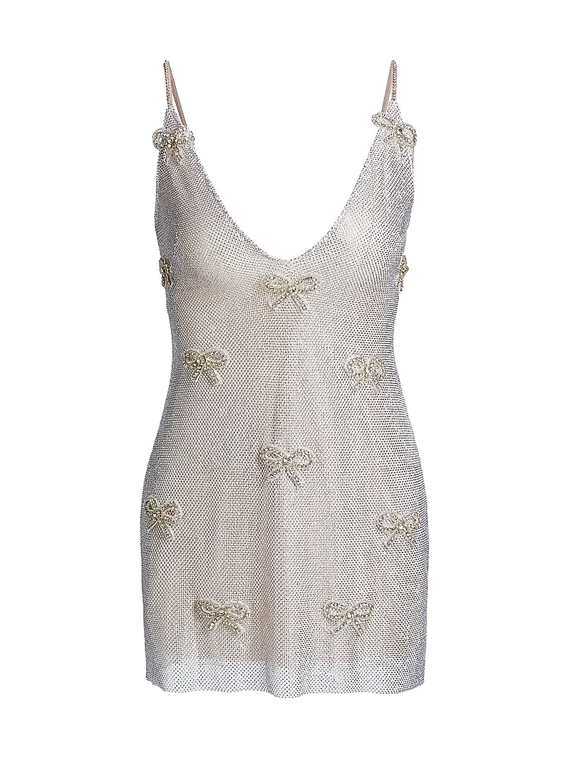 Crystal Lattice Bow Mesh Whilden Minidress