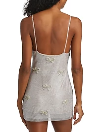 Crystal Lattice Bow Mesh Whilden Minidress