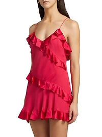 Midwinter Lomina Ruffled Silk Minidress