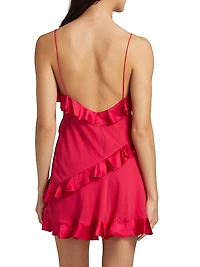 Midwinter Lomina Ruffled Silk Minidress