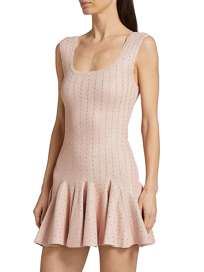 Maryanne Pointelle-Knit Minidress