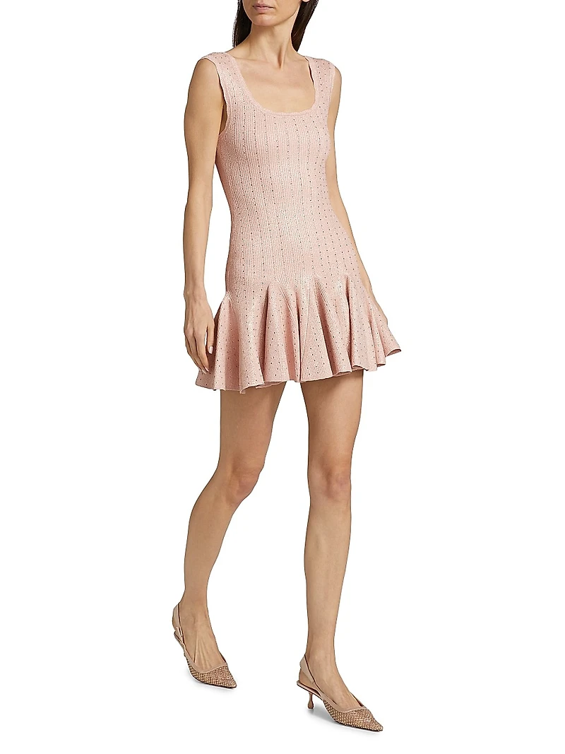 Maryanne Pointelle-Knit Minidress