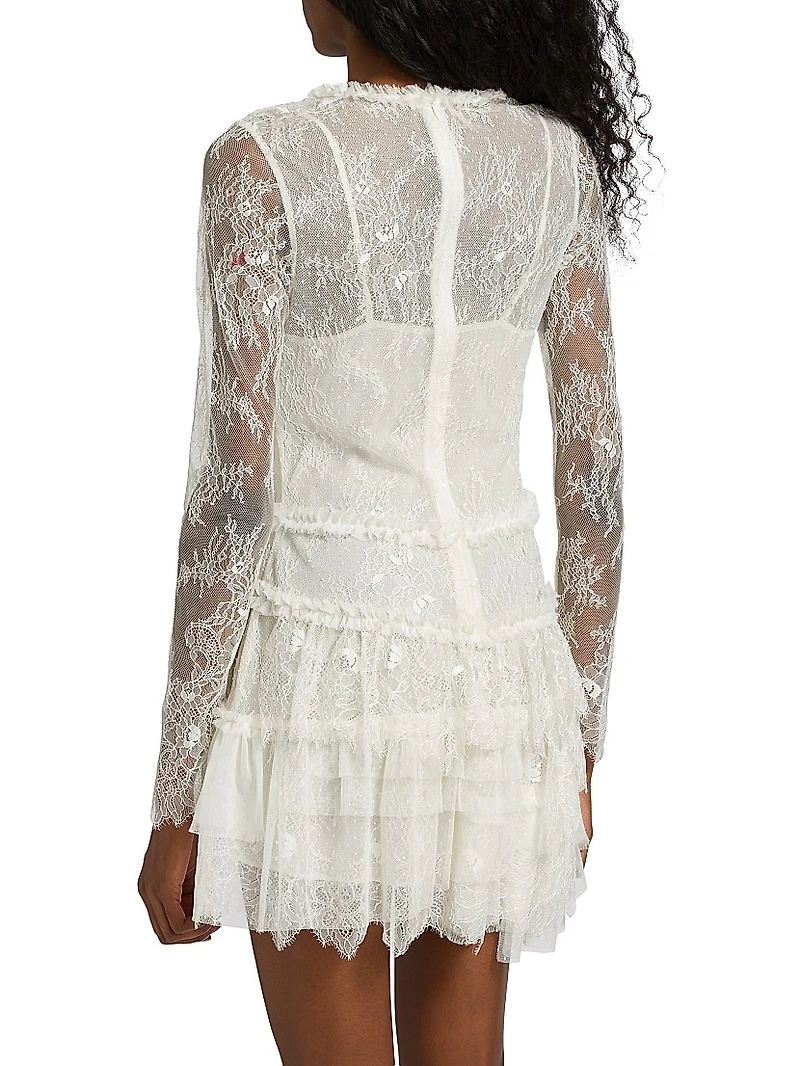 Amberleigh Lace Ruffle Minidress