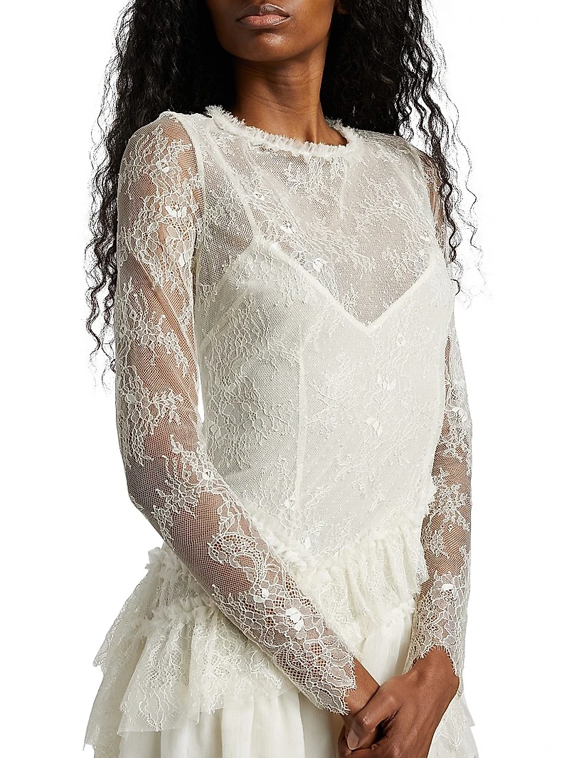 Amberleigh Lace Ruffle Minidress