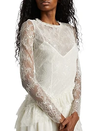 Amberleigh Lace Ruffle Minidress