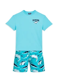 Little Boy's & Shark Logo T-Shirt