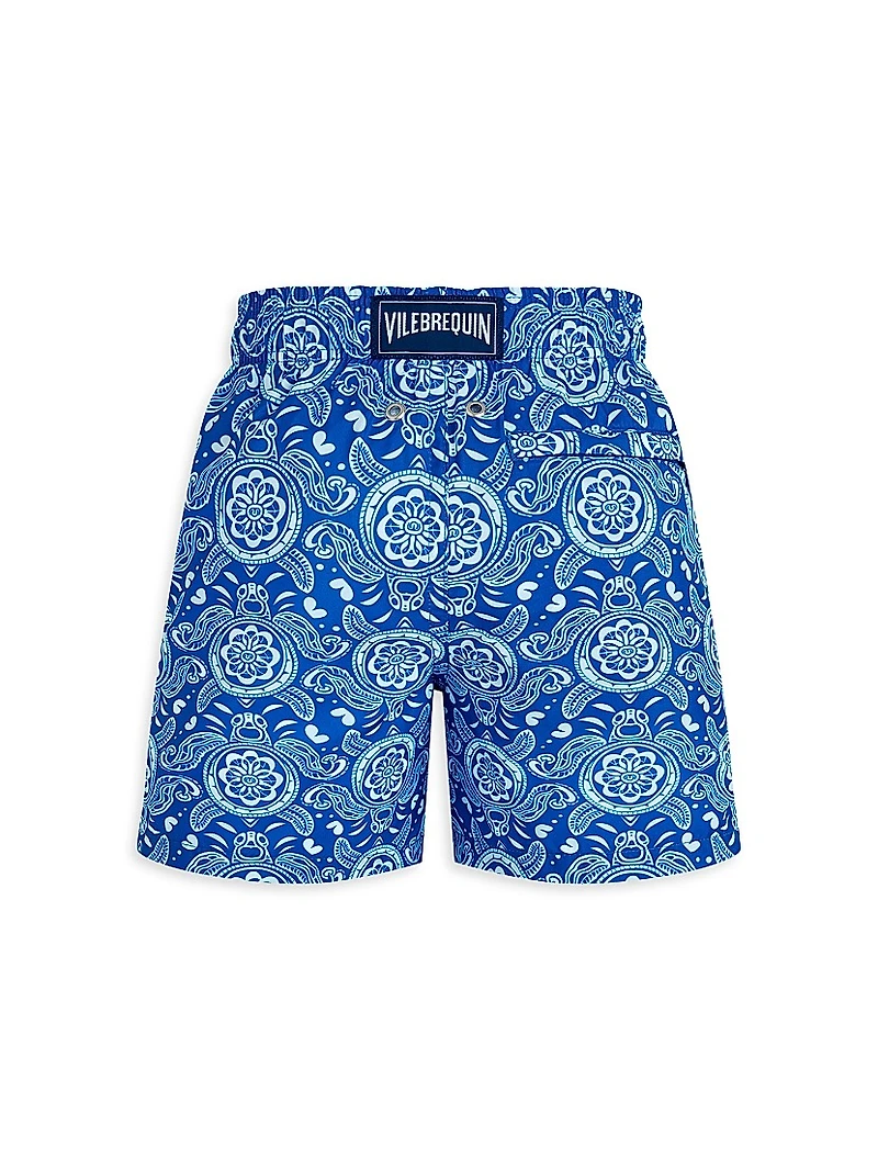 Little Boy's & Graphic Turtle Swim Shorts